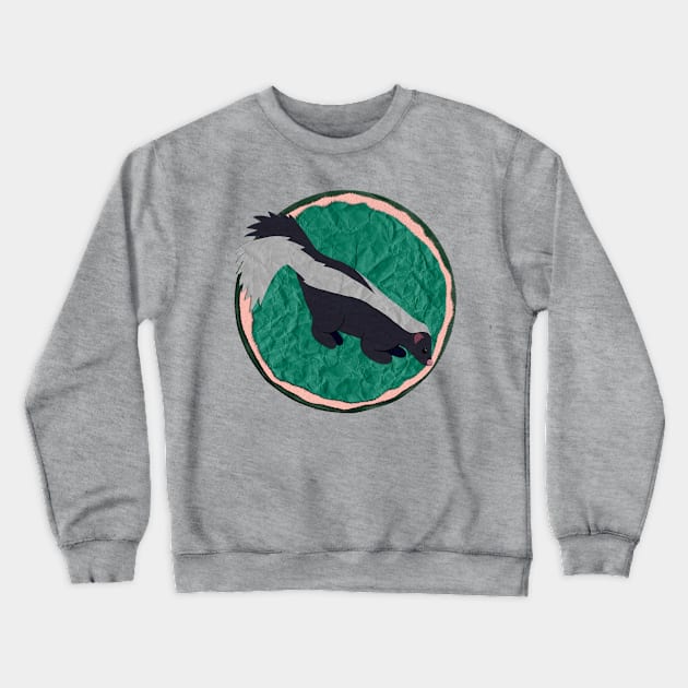 Paper Craft Skunk Crewneck Sweatshirt by Black Squirrel CT